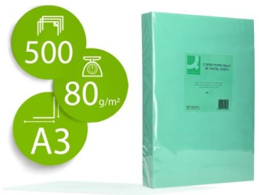 Papel Cor Q-Connect A3 80gr Verde (Resma)