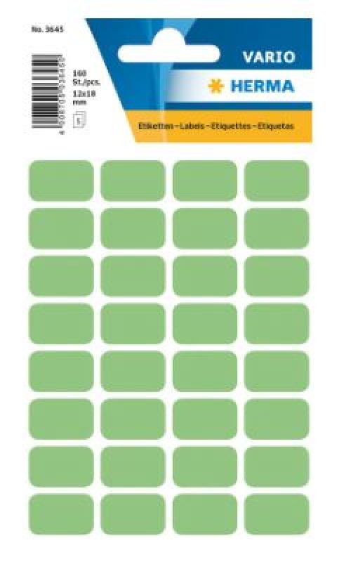 Etiquetas 12x19mm Herma 3645 Verde Claro 5Fls 160un