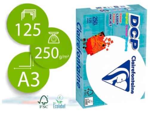 Papel Fotocopia Clairefontaine Din A3 250gr Pack de 125 folhas.