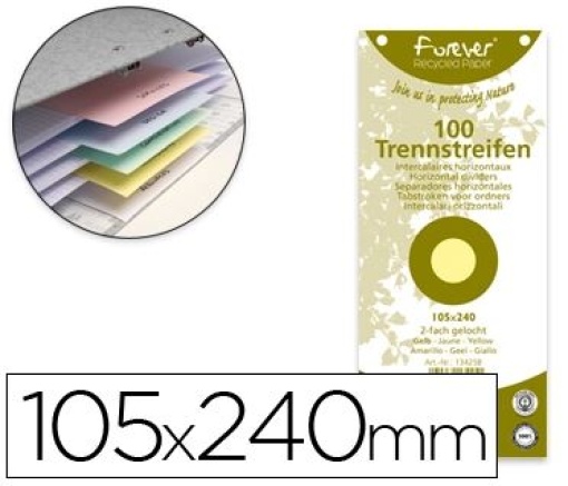 Separador Exacompta Cartolina de 180gr Conjunto de 100 Separadores 105x240mm Cores Sortidas