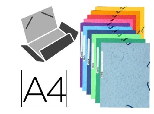 Pasta Elasticos Exacompta A4 3 Abas Cartolina Ilustrada Cores Sortidas