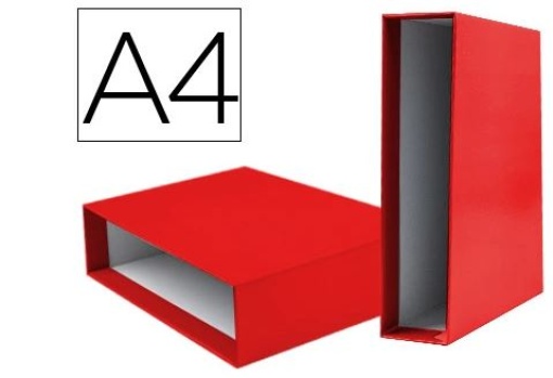 Caixa Para Pasta Arquivo Liderpapel Cartao A4 lombada 75mm Vermelha(CZ23)