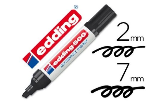 Marcador Edding 500 Ponta Biselada Preto	
