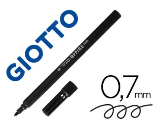 Marcador Giotto Tratto Office Fine Ponta Fibra Traco 0,7mm Preto.