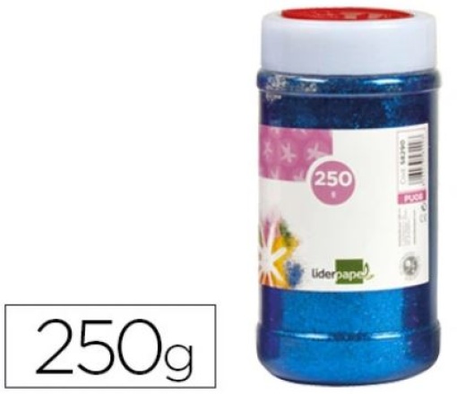 Purpurina Liderpapel Fantasia Cor Azul Metalizado Frasco de 250gr
