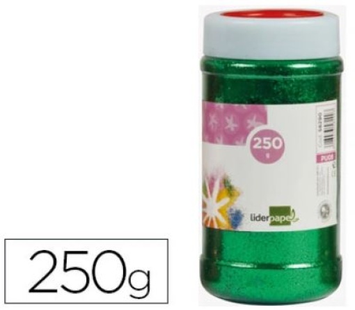 Purpurina Liderpapel Fantasia Cor Verde Metalizado Frasco de 250gr
