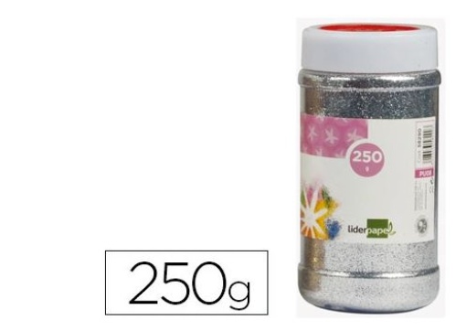 Purpurina Liderpapel Fantasia Cor Prata Metalizado Frasco de 250gr
