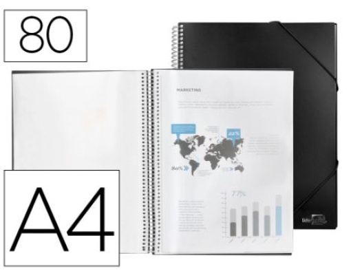 Capa Catalogo Liderpapel Com Espiral 80Bolsas A4 Preto (EC35)