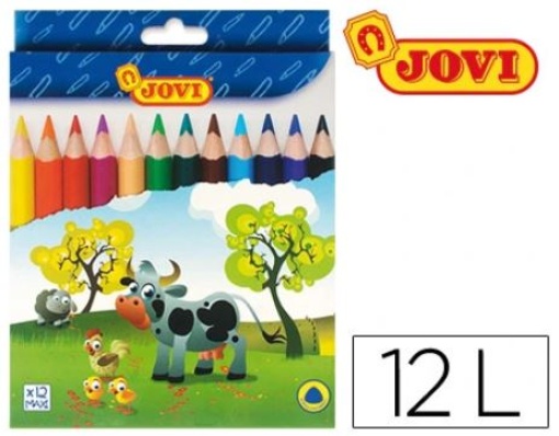Lapis de Cor Jovi Maxi Triangulares Estojo de 12Cores
