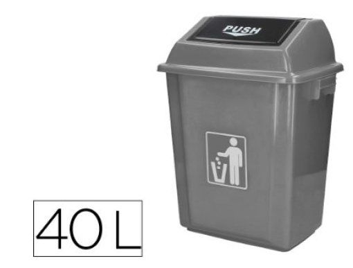 Contentor de Lixo Industrial Q-Connect c/Tampa de Empurrar 40L 410x280x610mm (KF16747)