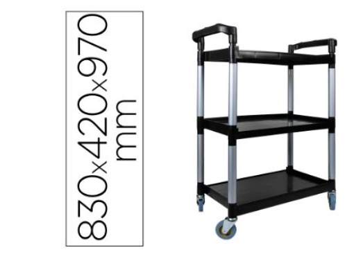 Carro Servico Multifuncional Q-Connect 3 Prateleiras Plastico 830x420x970 (KF16749)