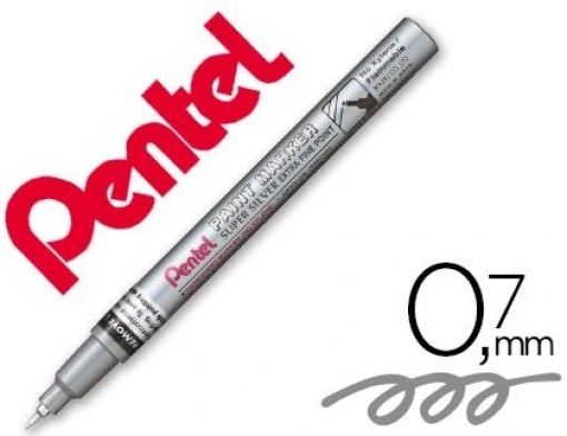 Marcador Permanente Pentel MFP10-Z Prateado Para Pinturas Decorativas Ponta Extra Fina (MFP10-Z)