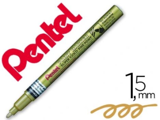 Marcador Pentel Permanente MSP10-X Dourado Pinturas Decorativas Ponta Fina (MSP10-X)