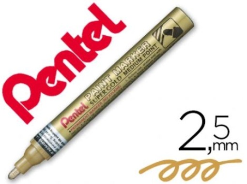 Marcador Permanente Pentel MMP10-X Dourado Para Pinturas Decorativas Ponta Media (MMP10-X)