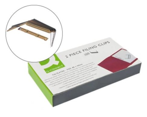 Encadernador Fastener Q-connect Dourado Caixa de 100unidades