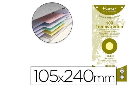 Separador Exacompta Cartolina de 180gr Conjunto de 100 Separadores 105x240mm  Amarelo