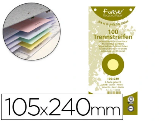 Separador Cartolina Exacompta 105x240mm 180gr Conj. 100 Separadores Amarelo (13425B)