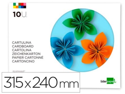Bloco Cartolinas Liderpapel A4 240x315mm 10fls 180gr Cores Sortidas (TM02)
