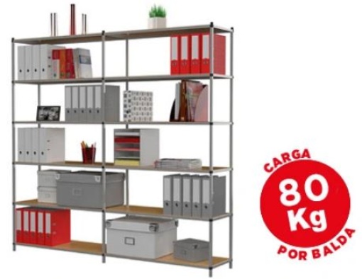 Estante Fast Paperflow Metalica 6 Prateleiras 80kg Por Prateleira 200x100x35cm Modulo Base (602DF.02)