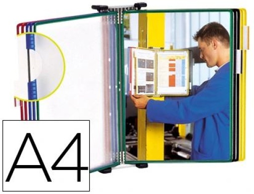 Porta Catalogo Parede Metalico Tarifold Com 10 bolsas A4 em Cores Sortidas