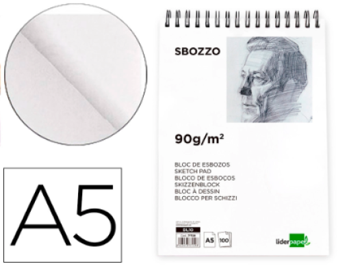 Bloco Esbocos Espiral Liderpapel A5 100fls 90gr (DL10)