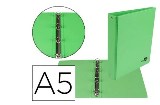 Pasta Liderpapel Cartao Forrado Pvc A5 2 Aneis 25mm Verde (KA15)