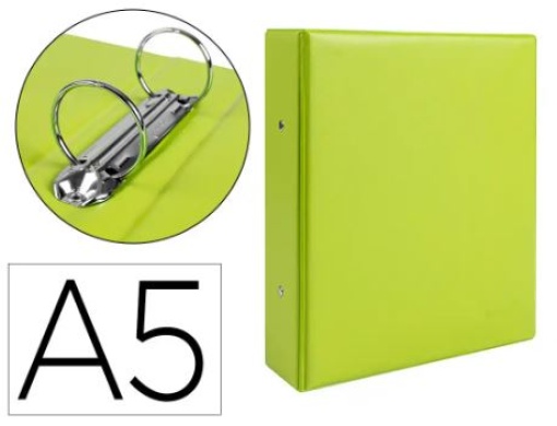 Pasta Liderpapel Cartao Forrado Pvc A5 2 Aneis 40mm Verde (KA21)
