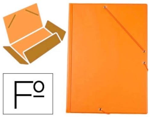 Pasta de Elasticos Liderpapel Folio 3 Abas Cartao Forrado Pvc Laranja.