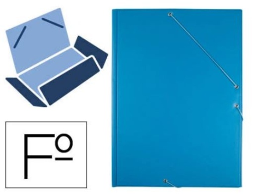 Pasta de Elasticos Liderpapel Folio 3 Abas Cartao Forrado Pvc Azul.
