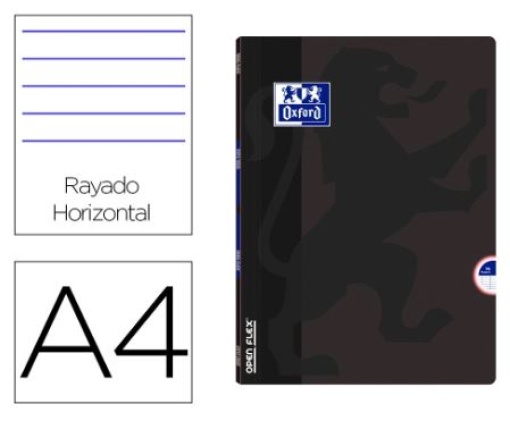 Caderno Agrafado Oxford Openflex Capa Plastico A4 48Fls Pautado Preto (100105792)