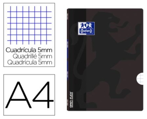 Caderno Agrafado Oxford Openflex Capa Plastico A4 48Fls Quadriculado Preto (100105795)