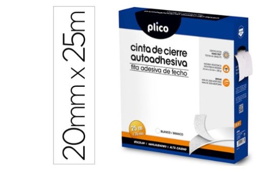 Fita de Fecho Adesivo Plico Velcro Branco 20mmx25m