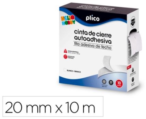 Fita Velcro Adesivo Plico Branco 20mmx10m