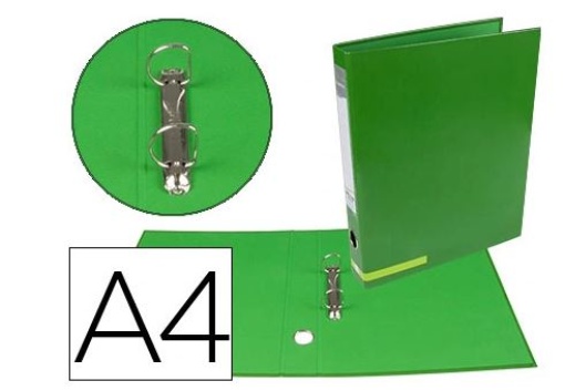 Pasta de Arquivo Liderpapel A4 2Aneis 25mm Forrada Color System com Oculo e Porta Etiqueta Verde (AY22)