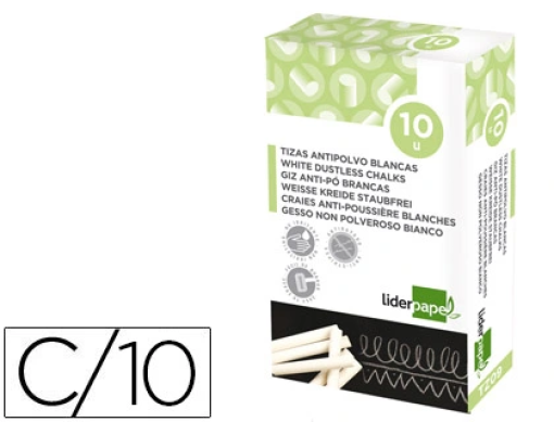 Giz Colorido Anti Pó Liderpapel Cx.10uni Branco (TZ09)
