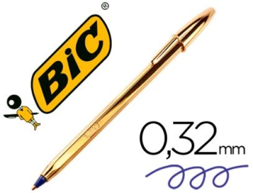 Esferografica Bic Cristal Celebration Ouro Azul