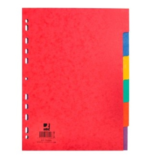 Separador Cartolina Q-Connect Brilho A4 Conjunto 6 Separadores (KF15406)