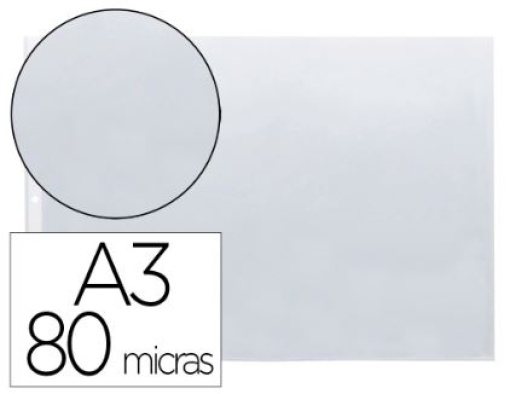 Bolsa Catalogo Q-Connect A3 Ao Baixo 80mic. Cristal C/Abertura Superior Emb.10