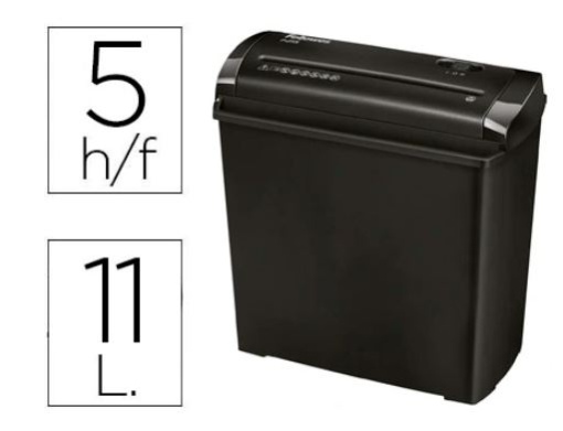 Destruidora de Documentos Fellowes P-25S Cap. de Corte 5folhas Corte em Tiras