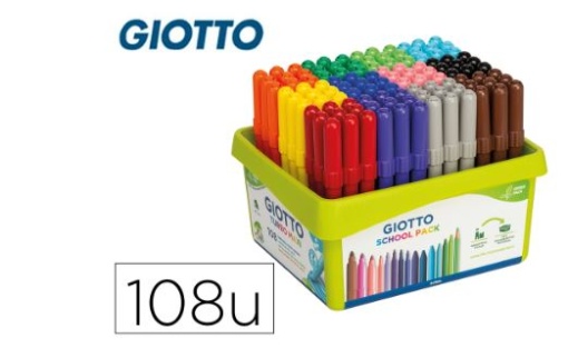 Marcador Giotto Turbo Maxi School Pack 108un 12Cores x 9un