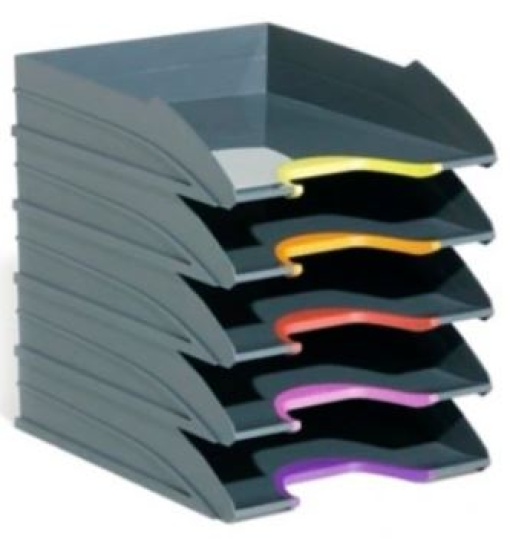 Tabuleiro de secretaria Durable Plastico Cinza 255x55x330mm Pack 5un (7705-57)