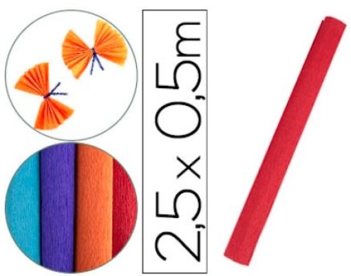 Papel Crepe Florista Liderpapel 50cm x 2,5m 85gr Vermelho (CP27)