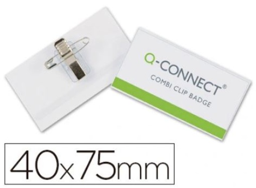 Identificador Q-Connect C/ Mola e Alfinete 75x40 mm.(kf17457)