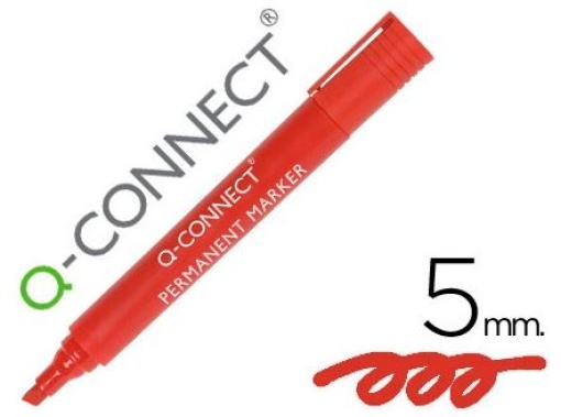 Marcador Q-Connect Permanente Vermelho Ponta Biselada 5.0mm (KF26044)