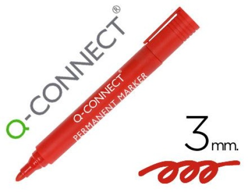 Marcador Permanente Q-Connect Ponta Redonda 3.0mm Vermelho (KF26047)
