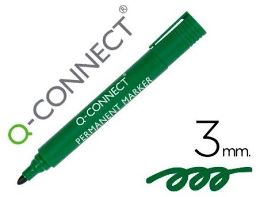 Marcador Permanente Q-Connect Ponta Redonda 3.0mm Verde (KF01773)