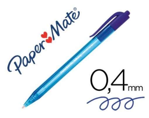 Esferografica Paper Mate Inkjoy 100 Retratil Ponta Media 1mm Azul 