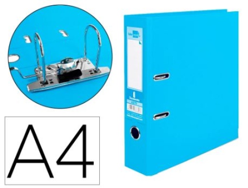 Pasta de Arquivo Liderpapel Documenta PVC A4 75mm Azul Celeste