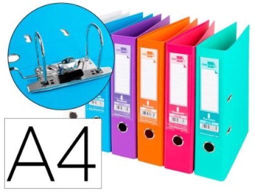 Pasta de Arquivo de Alavanca Liderpapel Documenta PVC A4 L75 Cores Sortidas Pack 6un (AZ88)