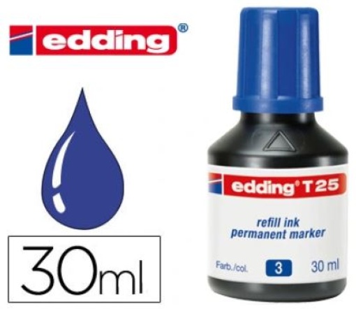 Recarga Marcadores Permanentes Edding T25 30ml Azul
